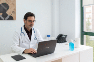 Médico en su oficina moderna | FLMEDICA